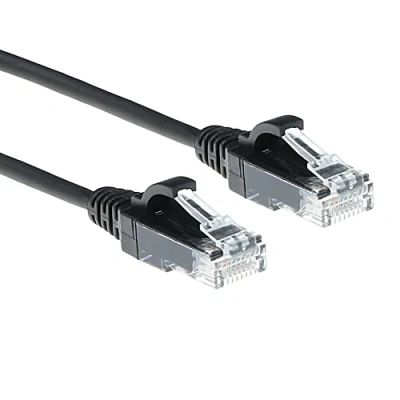 Abbildung von ACT CAT6 Netzwerkkabel, U/UTP LSZH LAN Kabel Dünn 3.8mm Slimline, Flexibles Snagless Ethernet mit RJ45 Stecker, für den Einsatz in Datenzentren, 7 Meter, Schwarz DC9907