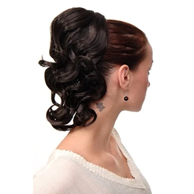 Abbildung von WIG ME UP JL 3023 4 Haarteil/Zopf gewellt halblang (35 cm) 1 Steckkamm + Gummizug Schokoladenbraun Dunkelbraun Braun