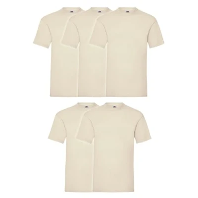 Abbildung von Fruit of the Loom 5er Pack Valueweight T Shirt + GRATIS MyShirt Stoffbeutel, Farbe:Natur, Größe:XL