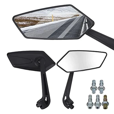 Abbildung von Rückspiegel Motorrad Für Cafe Racer Universal Schwarz Zubehör Seitenspiegel Motorradspiegel