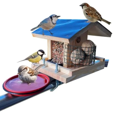 Abbildung von KOSETO Vogelhaus Vogelfutterhaus für Balkon wetterfest Futterhaus Handarbeit, Vogelfütterung