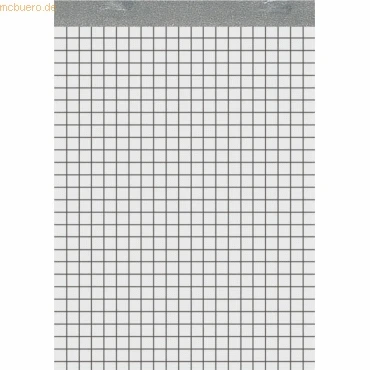 Abbildung von 10 x Landre Notizblock A5 kariert ohne Deckblatt VE=50 Blatt