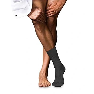 Abbildung von FALKE Herren Socken No. 13 M SO feinste Piuma Baumwolle einfarbig 1 Paar, Grau (Anthracite Melange 3095), 41 42