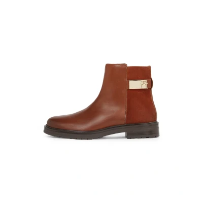 Abbildung von Tommy Hilfiger LOGO Chelsea Stiefelette, Damen, Größe: 36, Cognac brown Schuhe