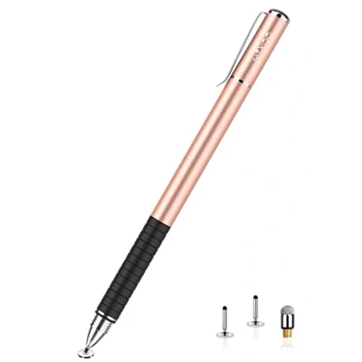 Abbildung von Mixoo Stift Präzision Disc Eingabestift Touchstift Stylus 2 in 1 Kapazitive Touchscreen Stift, kompatibel für Smartphones &amp;Tablets (Roségold)