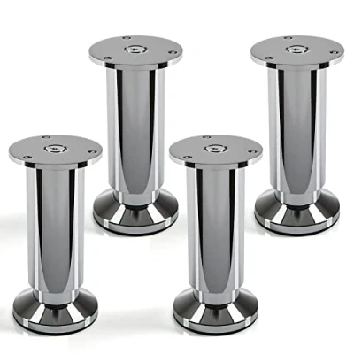 Abbildung von 4er Set Möbelfüße ALPHA verstellbar Schrankbeine Chrom poliert, belastbar bis 250 Kg, Höhe: 120 mm von SO TECH