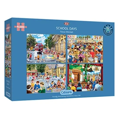 Abbildung von School Days 4x500pc Jigsaw Puzzle von Gibsons