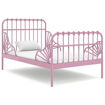 Abbildung von vidaXL Bett Ausziehbett Rosa Metall 80x130/200 cm