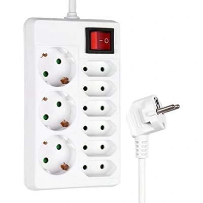 Abbildung von HEITECH Steckdosenleiste, 250 V, 9 Fach, mit Schalter Steckdosenleiste
