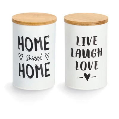 Abbildung von Zeller Present Vorratsdose &quot;Quotes&quot;, (Set, 2 tlg.), moderner Schriftzug, mit Bambusdeckel, 1000 ml