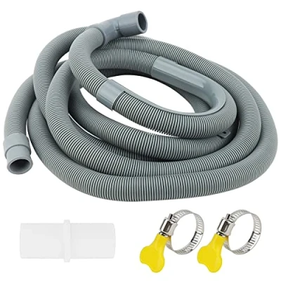Abbildung von NGOSUET Ablaufschlauch Verlängerung Set, 3,5M Waschmaschinenschlauch, Abwasserschlauch mit Schlauchverbinder und 2 Schlauchschellen, Ø 22mm Ablaufschlauchverlängerung für Waschmaschine Spülmaschine
