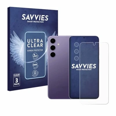 Abbildung von Savvies 6 Stück Schutzfolie für Samsung Galaxy S24 Enterprise Edition (Display+Kamera) Displayschutz Folie Ultra Transparent