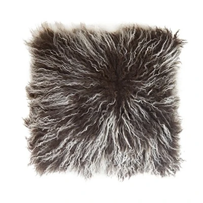 Abbildung von Reissner Lammfelle Tibet Lammfell Kissenbezug langflorig 30x30cm JAY36 Farbe Dunkelbraun (Tops)
