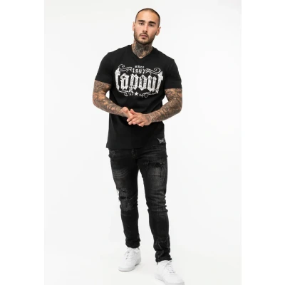 Abbildung von Tapout Normale Passform Crashed Tshirt print, Herren, Größe: Large, Black white