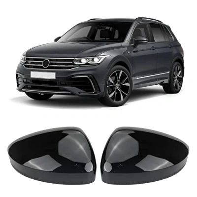Abbildung von 1 Paar Auto Spiegelkappen Außenspiegel Ersatz für VW Tiguan MK2 2017 2020, Außenspiegelkappe Rückspiegelkappe Seitenspiegel Abdeckungen, Außenspiegelgehäuse glänzend Abdeckkappen