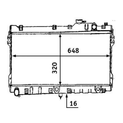 Abbildung von MAHLE ORIGINAL CR 185 000S Kühler, Motorkühlung 648 320 16 Kühlrippen gelötet MAZDA: MX 5 I