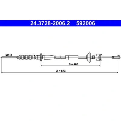 Abbildung von ATE 24.3728 2006.2 Kupplungsseil SUZUKI: IGNIS 2, SUBARU: JUSTY 3