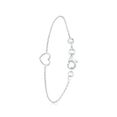 Abbildung von Lucardi Offenes HERZ Armband, Damen, Größe: 18, Silver