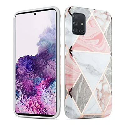 Abbildung von Cadorabo Hülle kompatibel mit Samsung Galaxy A71 5G Schutzhülle TPU Silikon Case Marmor Design Slim Kratzfest Weiche Gummi Rundumschutz für in Grau