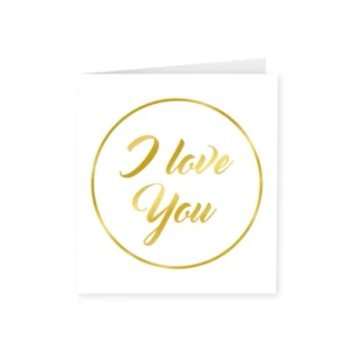 Abbildung von PD Party 7028037 Valentinstag Papier Grüßen Karte I love you, Gold/Weiß, 15cm Länge x Breite 0.5cm Höhe