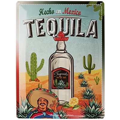 Abbildung von Dodino 30x40cm blechschilder TEQUILLA, Dekoratives Wohnaccessoire, retro Schild bier, Bier schild, Deko Metallschild für alle Bar Theke oder Pub Besitzer