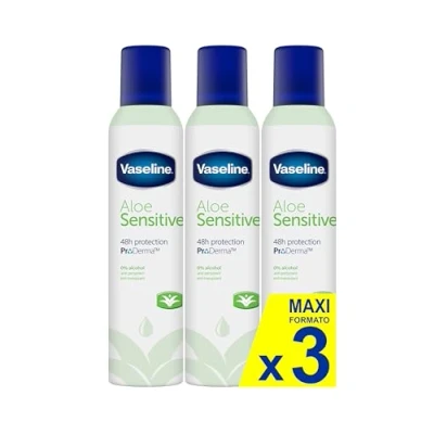 Abbildung von Vaseline Aloe Sensitive 48h 250ml 0% Alkohol (3er Pack)