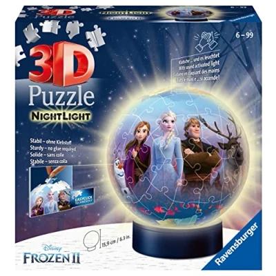 Abbildung von Ravensburger 3D Puzzle 72 Teile Ball Nachtlicht Disney Frozen 2 11141, Puzzleteile