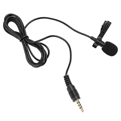 Abbildung von 3,5mm Jack Wired Clip on Mikrofon Revers Freisprech Kondensatormikrofon für die Aufzeichnung von Reden Audio, Video und sprechen