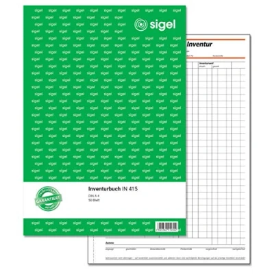 Abbildung von SIGEL IN415 Inventurbuch, A4, 50 Blatt, aus nachhaltigem Papier