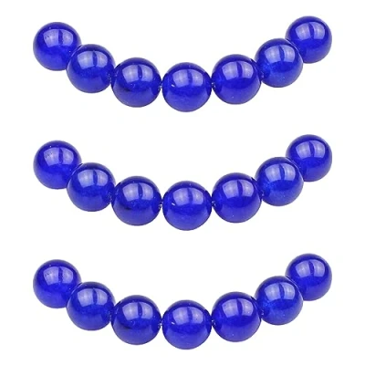 Abbildung von MJDCB Perlen zum Auffädeln 4mm 85 stück Saphirblaue Jade Halbedelsteine mit Loch Lose Runde Steinperlen für Herstellung Schmuck Armbänder Halsketten