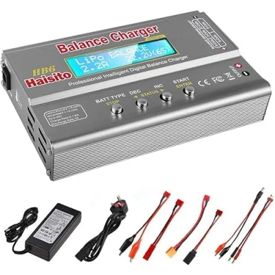 Abbildung von Haisito Balance Ladegerät 80W 6A Lipo für LiPo/Li Ion/Life Akku (1 6S), NiMH/NiCd 15S), RC Hobby LED W/AC Power Adapter Silber
