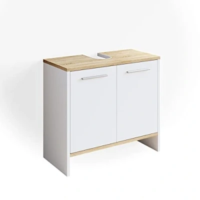Abbildung von Vicco Waschbeckenunterschrank Elvio, Weiß/Sonoma, 60.5 x 55 cm