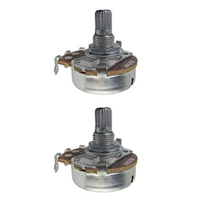 Abbildung von FLEOR 2pcs Full Size B250K Linear Taper Potentiometer Gitarrenton Lautstärkeregler mit Bajonett L15mm kurzer gerändelter geteilter Welle