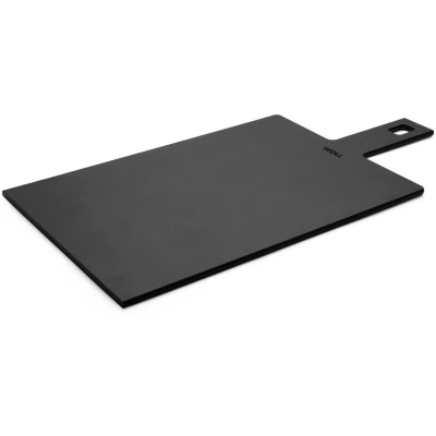 Abbildung von Woll Cut &amp; Serve Schneidebrett, 49 x 24 cm, 7 mm hoch, aus FSC zertifiziertem Papierverbundstoff, BPA und VOC frei, Hitzebeständig bis 175C, spülmaschinenfest, Mattschwarz