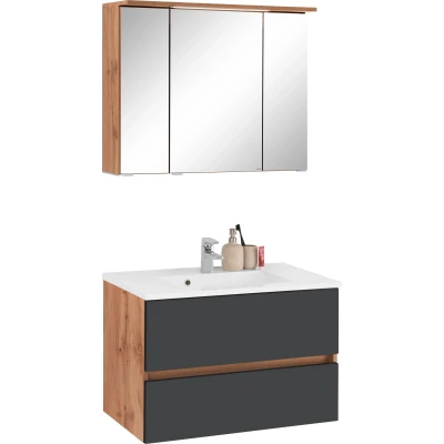 Abbildung von HELD MÖBEL Badmöbel Set &quot;Lucca&quot;, (2 St.), Breite 80 cm, mit direkter LED Beleuchtung