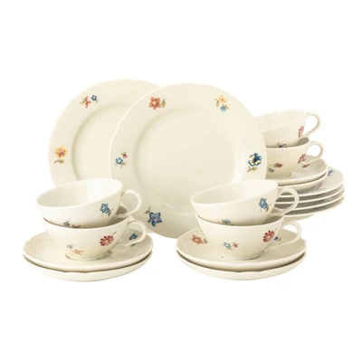 Abbildung von Seltmann Weiden Teeservice &quot;Geschirr Set, 18 Teile, Marieluise Blütenmeer&quot;, (Set, tlg., 6x Teeobertasse 0,13 l, Teeuntertasse 13 cm, Brotteller), Blüten, Made in Germany