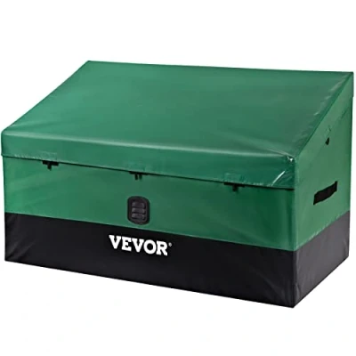 Abbildung von VEVOR 440L Aufbewahrungsbox für Außenbereich 122x63x75cm Auflagenbox aus PE Plane auf industriellem Niveau Luftdurchlässig Kissenbox Truhe Gartenbox Ideal Pools Höfe Gärten Garagen,Grün &amp; Schwarz,100