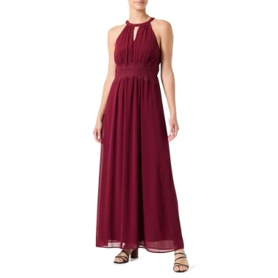 Abbildung von Vila Damen Vimilina Halterneck Maxi Dress Noos Kleid, Cabernet/Detail:Elastic,38