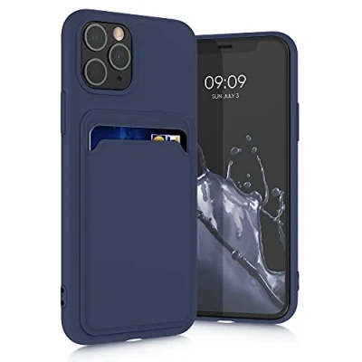 Abbildung von kwmobile Handyhülle kompatibel mit Apple iPhone 11 Pro Hülle Handy Cover Fach für Karten in Dunkelblau