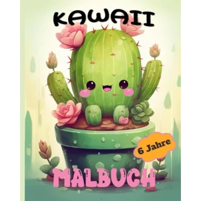 Abbildung von KAWAII MALBUCH: KAKTUS FÜR KINDER AB 6 JAHREN 25 ZEICHNUNGEN Format 20,32 x 25,4 cm