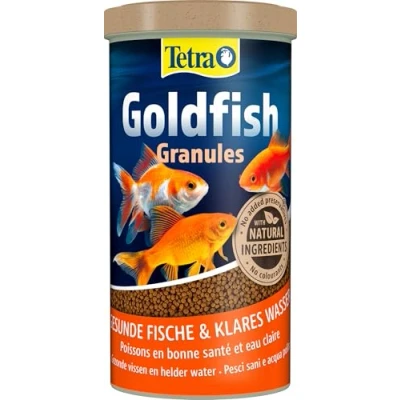 Abbildung von Tetra Goldfish Granules Granulat Fischfutter für alle Goldfische und andere Kaltwasserfische, 1 L Dose