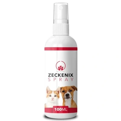 Abbildung von Saint Nutrition® Zeckenix Zeckenspray Hund Zeckenschutz Natürliche Formel für Hunde und Katzen Ideal den täglichen Gebrauch Schutz unterwegs, 100ml