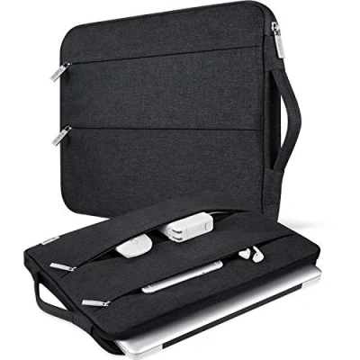 Abbildung von Laptop Hülle für MacBook Air/Pro 13 M1/M2, Surface 4/5, Pro X/9/8, 13,5 Zoll Chromebook, schlanke Computerhülle, Schwarz