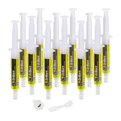 Abbildung von ERRECOM Brilliant 12 x 7,5 ml, UV Fluoreszenz Tracer zum Aufspüren Kältemittellecks von Klimaanlagen und Kühlsystemen, inklusive 1/4 SAE Adapter