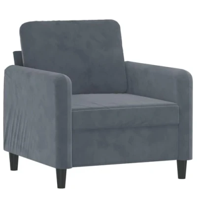 Abbildung von vidaXL Sessel, Sofa Relaxsessel mit gepolstertem Sitz Armlehnen, Fernsehsessel Loungesessel Metallgestell, Polstersessel Ruhesessel für Wohnzimmer, Dunkelgrau Samt