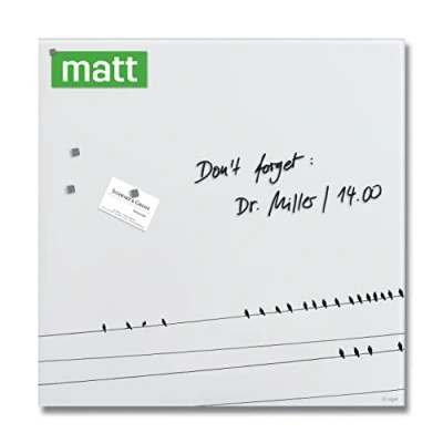Abbildung von SIGEL GL274 Premium Glas Magnettafel 48 x cm Motiv Vögel weiß matt, nicht spiegelnd, SGS geprüft, einfache Montage, incl. 3 Magnete, Artverum