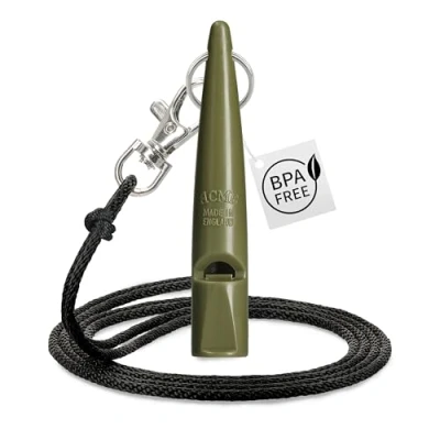 Abbildung von ACME Hundepfeife No. 210,5 + GRATIS Pfeifenband Hörbar Für alle Hund laut und weitreichend professionelles Rückruf Hundetraining (Olive Drap)