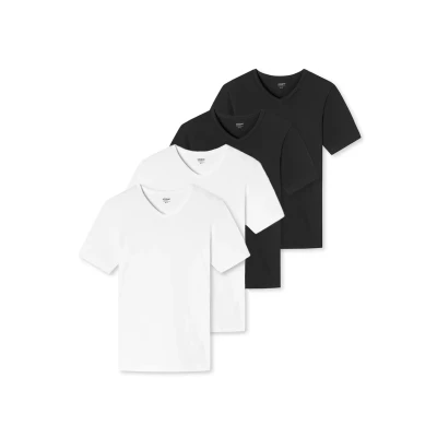 Abbildung von uncover by Schiesser Kurzarm 4ER PACK Basic Unterhemd/shirt Schwarz weiß, Herren, Größe: XXL, weiß