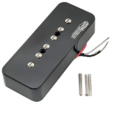 Abbildung von Wilkinson M Serie Alnico 5 P90 Soapbar Tonabnehmer Hals Pickup für Les Paul/SG E Gitarre, Schwarz