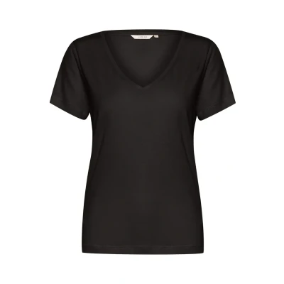 Abbildung von Cream NAIA DEEP Vneck Tshirt basic, Damen, Größe: XS, Pitch black